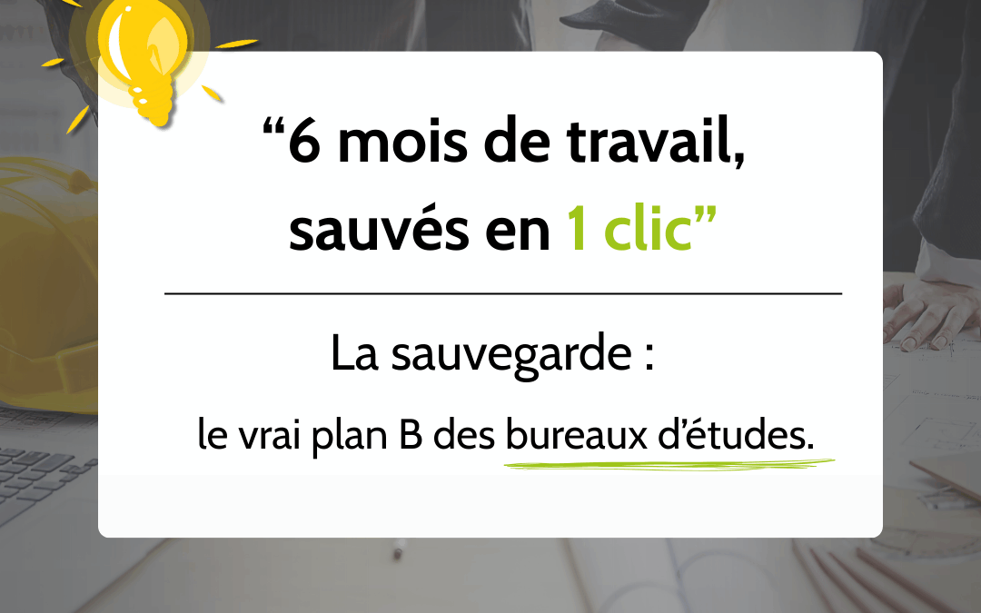 6 mois de travail sauvés grâce à la sauvegarde externalisée